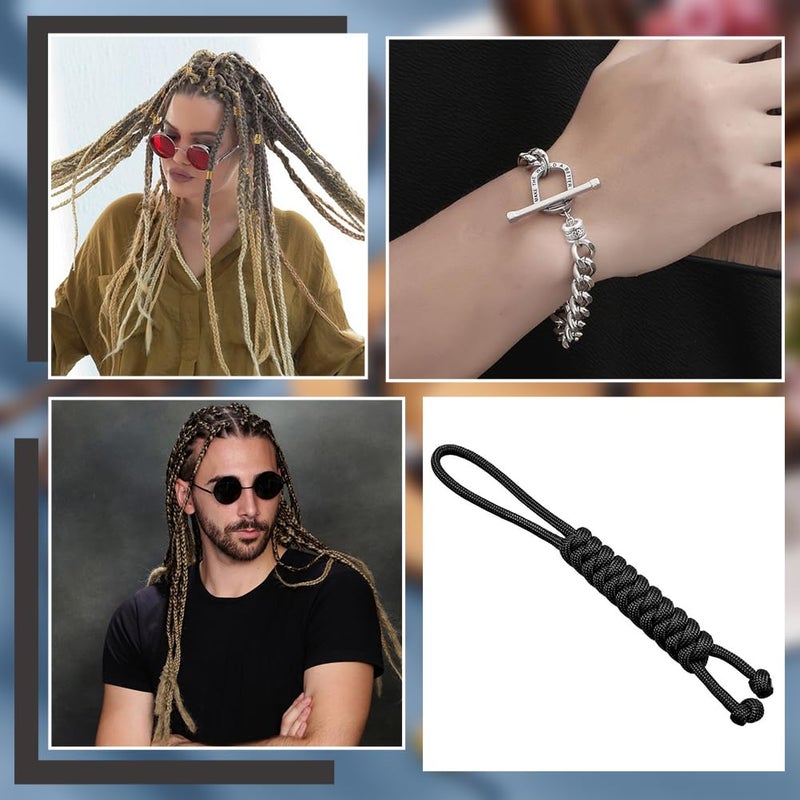 NBEADS 150 Pcs 15 Styles African & Tibetan Style Alloy Dreadlock & Beard Beads - Big Hair Beads for Men & Women Hair Braids & Decoration, Silver/Golden/Bronze, Hole 5-9mm - Image 5